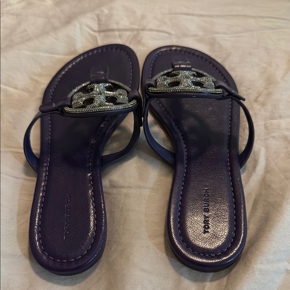 Tory Burch Miller Purple Pave Sandals Size 8.5 - Picture 2 of 6